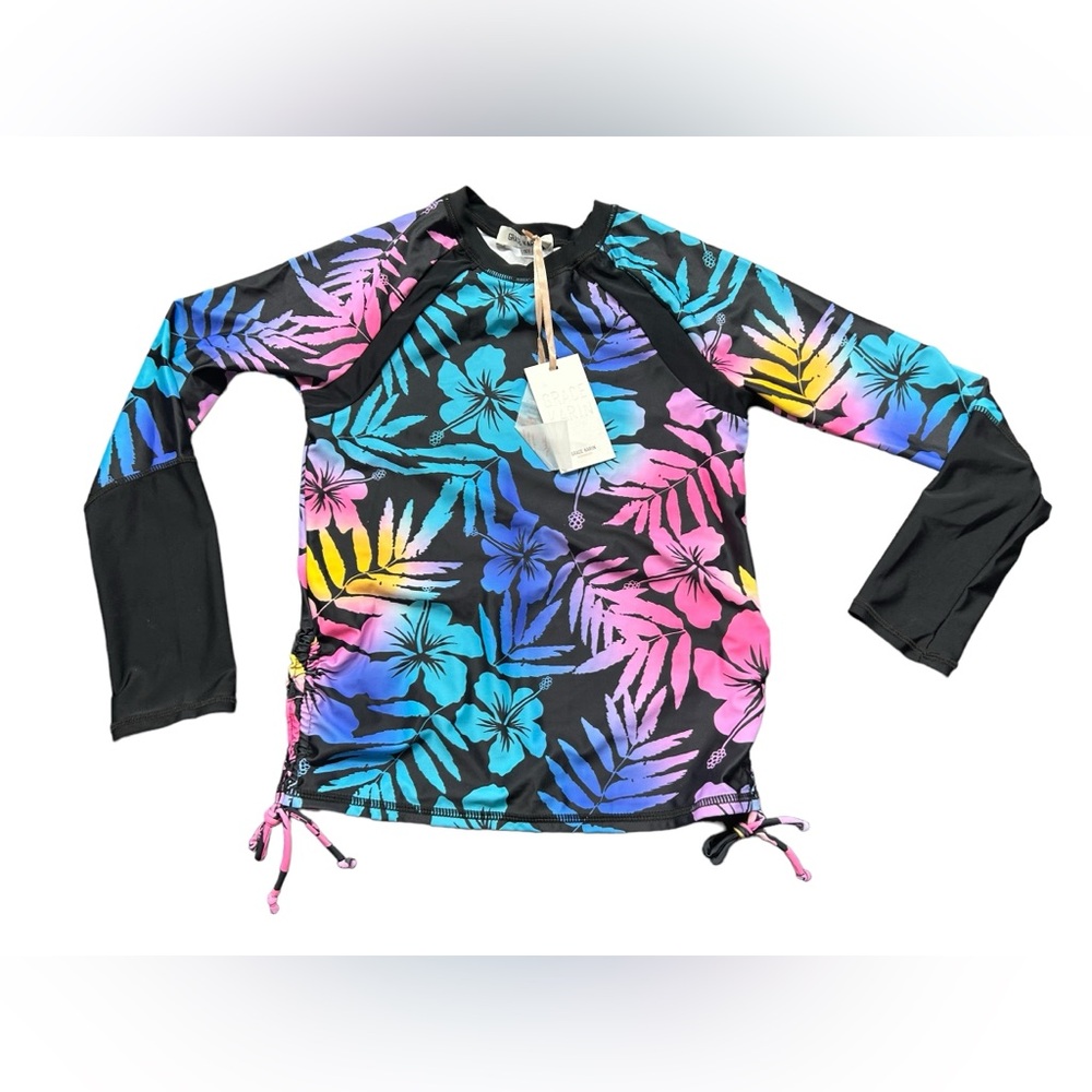GRACE KARIN girls sun protection long sleeve rashguard swim shirt size 14Y NWT